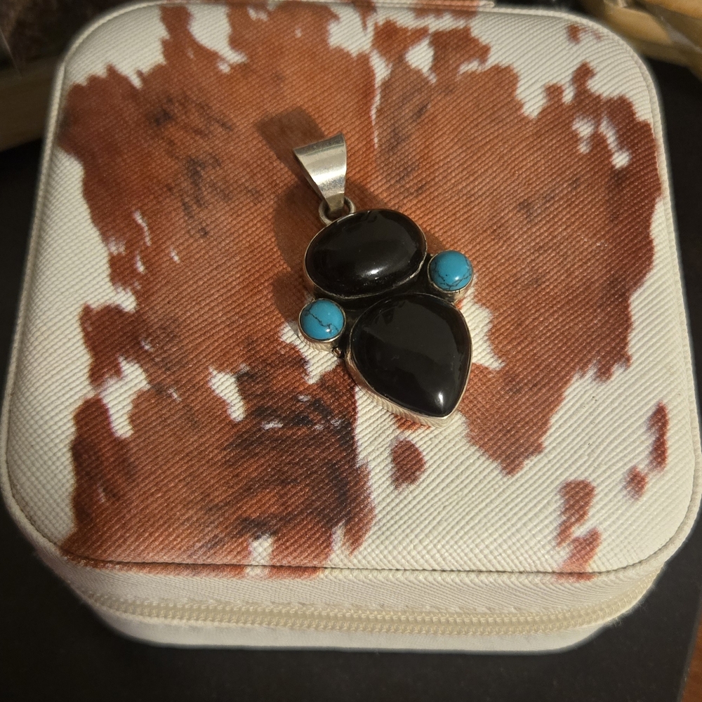 Black and Turquoise Pendant Necklace